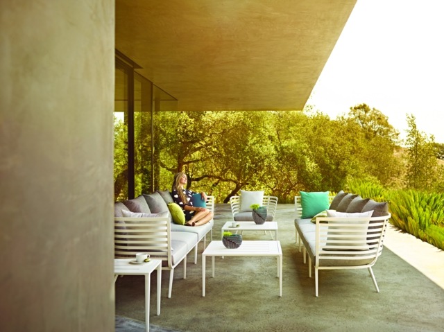 mobilier modern din grup de șezut de culoare albă Scaun mobilier din lemn de tec masă de grădină de culoare albă