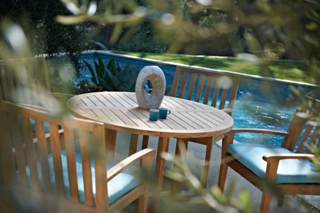 Mobilier din tec, zonă mică de luat masa, idei de amenajare a grădinii zona de luat masa mica idei de amenajare gradina accesorii maritime