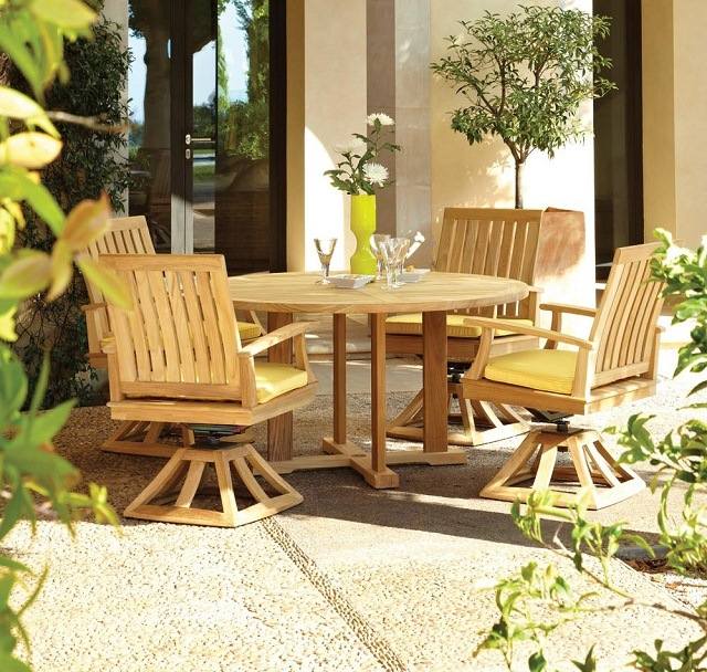 Mobilier de grădină grup de relaxare din tec, terasă modernă elegantă Scaune de grup din teak, podea cu pietriș elegantă, modernă