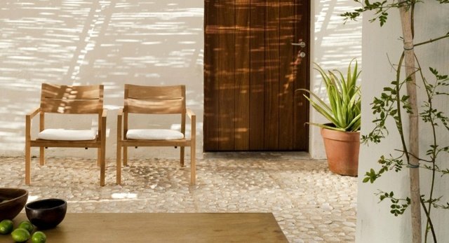 Mobilier de exterior pentru grădină scaune ghiveci de plante din tec