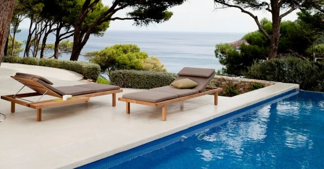 scaun confortabil mobilier din lemn design vara piscina terasa mare