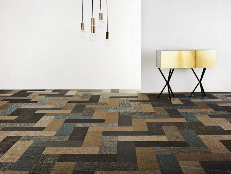covor geometric în culori de pământ Carpet-vinil-țesături-fibre-geometrice-pământ-colorate-TĂCERE-PLANȘE-BOLON