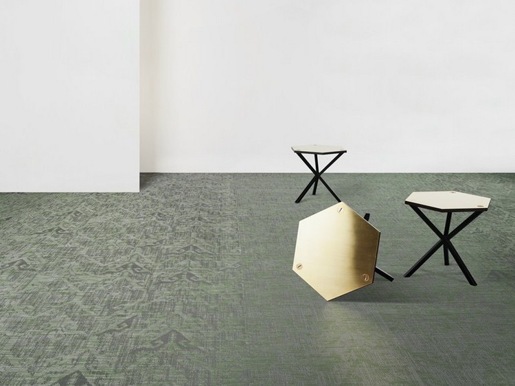 covor cu modele în gri și verde Carpet-vinil-tesatura-fibre-model-gri-verde-SILENCE-RHYTHM-BOLON
