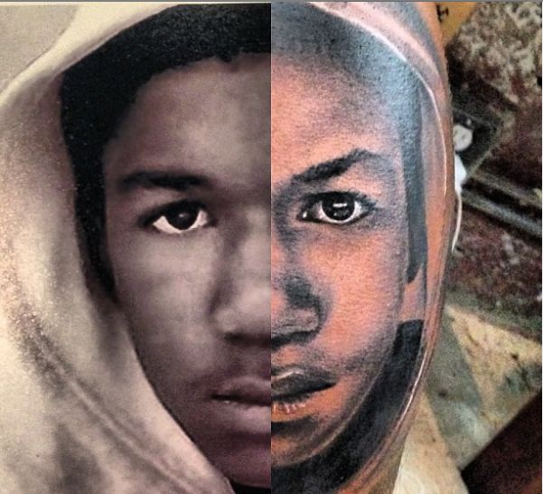 O jogo-Travyon Martin retrato tatuagem