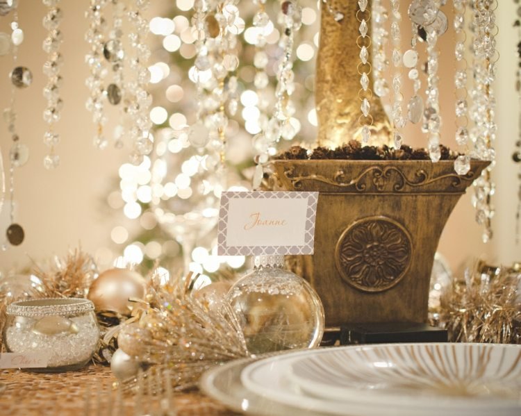 Nunta iarna - decorațiuni festive de masă în aur Plasați cărți-nunți-aur-ornamente-idei-cool
