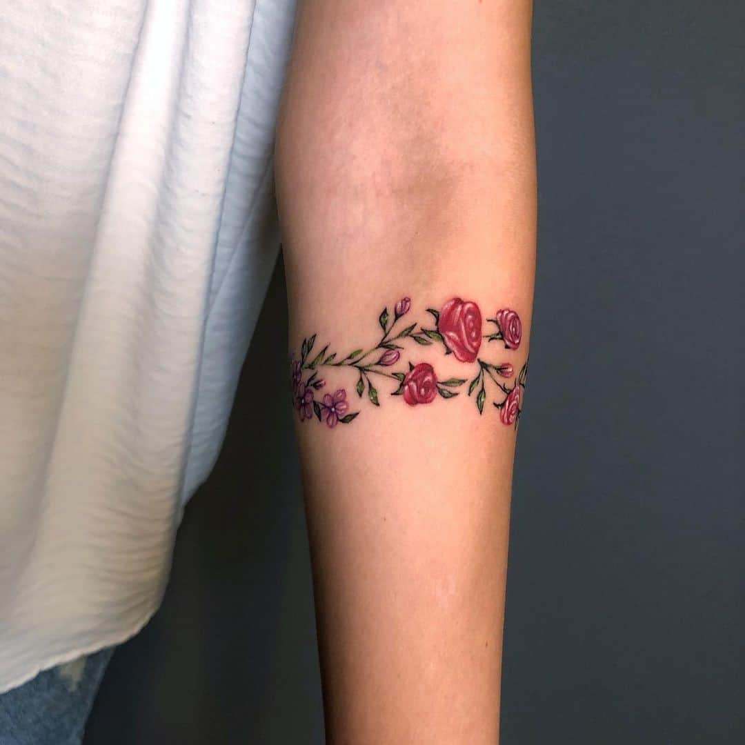 Tatuaggio Bracciale Fiore