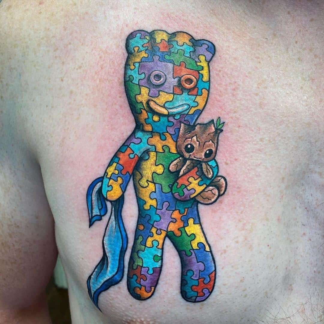 Dygsnio autizmo tatuiruotė