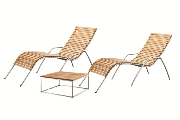 Seturi de mobilier de grădină din tec, masă pentru șezlong Seturi de mobilier de grădină din tec, construcții din oțel inoxidabil de culoare deschisă