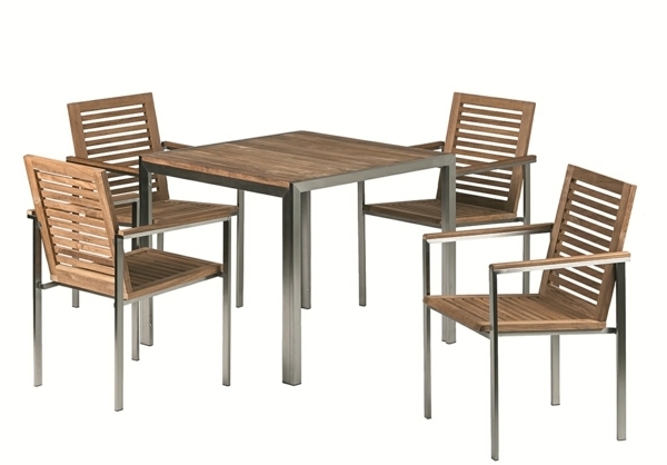 Mobilier de grădină idei set de tec masă scaune scaune construcție inox Mobilier de grădină idei set de teak scaune de masă