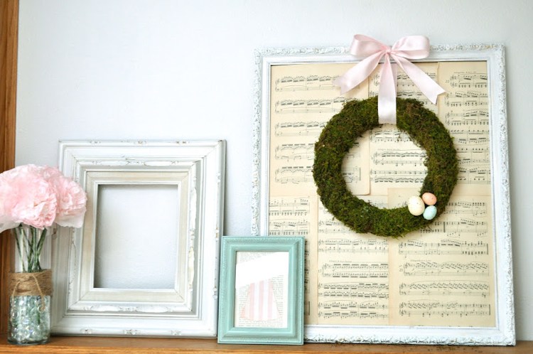 ușă coroană de Paști coroană de polistiren spumant tinker mușchi decora ouă de Paște