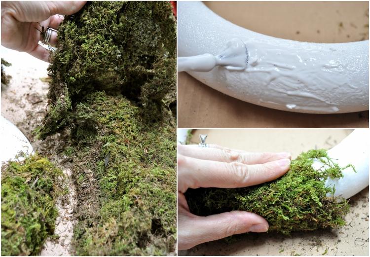 coroană de ușă pască coroană din polistiren spumant instrucțiuni mușchi îmbracă-te