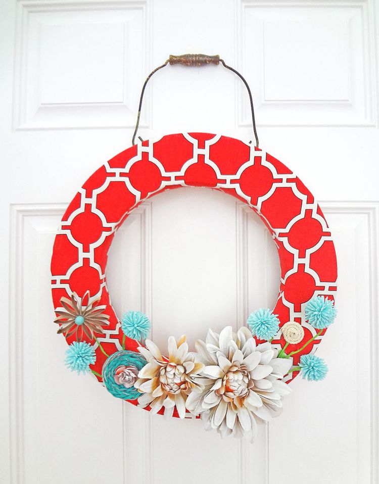 coroană de ușă de Paște coroană de polistiren spumă țesătură decorare flori