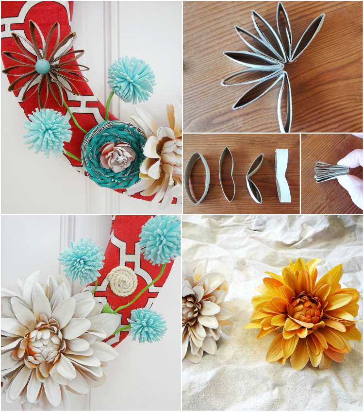 coroană de ușă de Paște coroană de poliester spumant tinker țesătură îmbrăcați flori decora