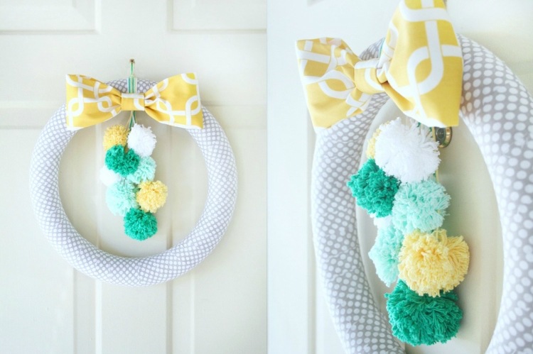 coroană de ușă de Paște coroană din polistiren din stofă