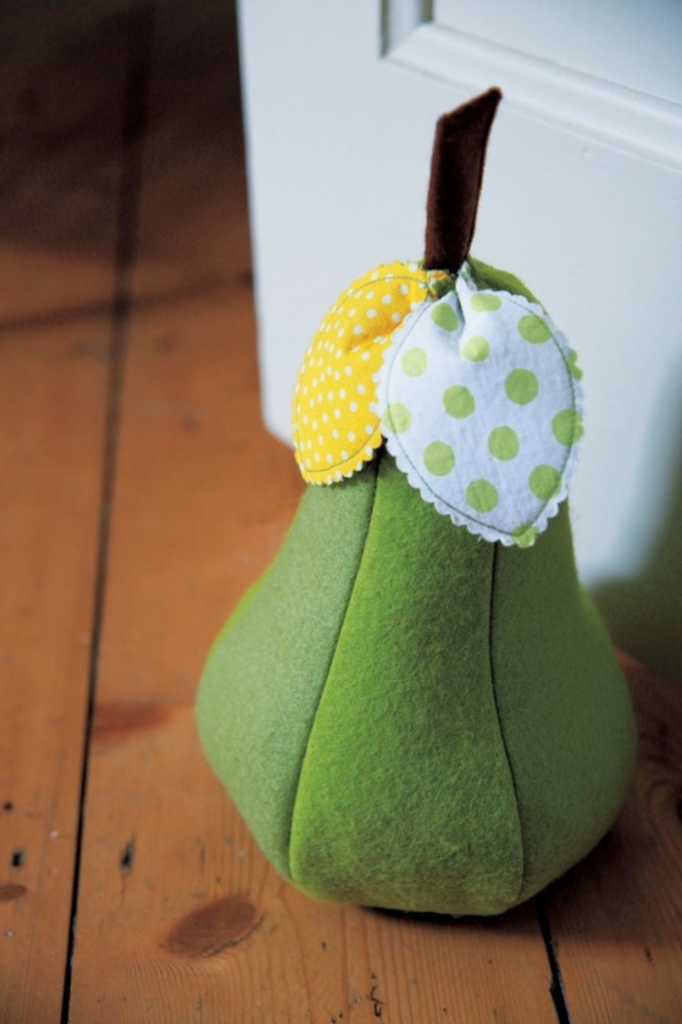 Pear ca opritor dop-ușă-cusut-frunze-de-pere-umplere-greutate