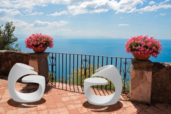 Idei mobilier mobilier terasă Fotoliu Missix Set de fotolii de patio albe, mobilier de grădină