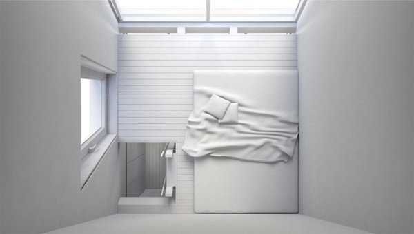 Minimalism în designul dormitorului complet alb Minimalism în dormitor design interior purism design alb total