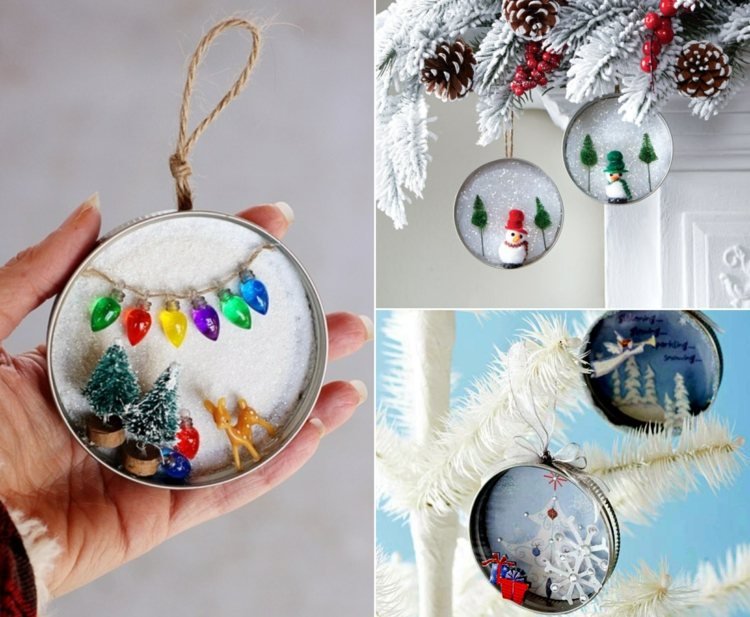 Upcycling pentru Crăciun - peisaje frumoase în capac