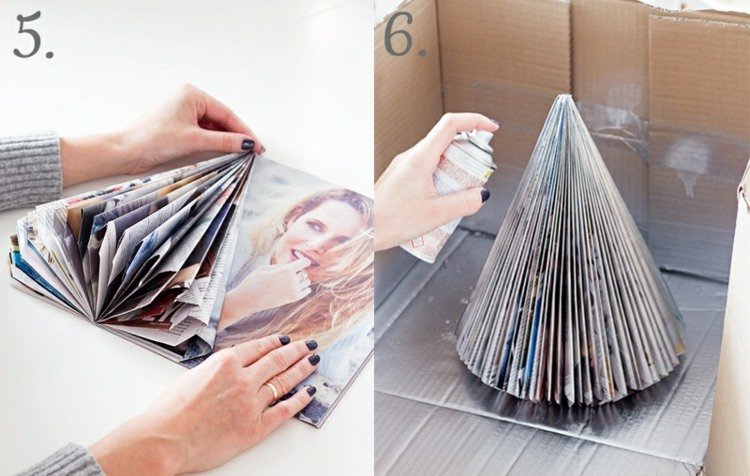 Folosiți hârtie de ziar pentru decorațiuni romantice la Crăciun