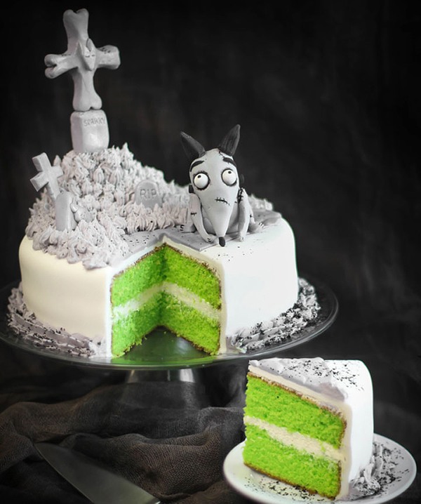 petrecere de Halloween tort cimitir caine aluat verde tort de Halloween cimitir caine aluat verde