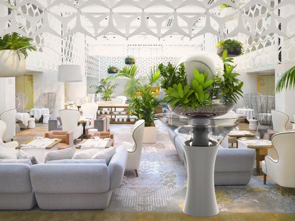 Ecran de confidențialitate verde - idei moderne de grădină interioară Ecran de confidențialitate verde - idei moderne de grădină interioară pentru foaierul hotelului