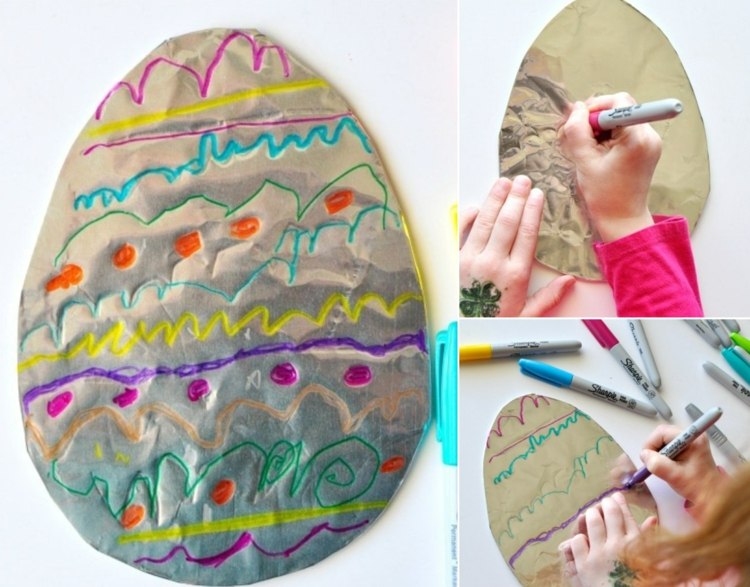 Înfășurați un ou de carton cu folie de aluminiu și proiectați-l după cum doriți