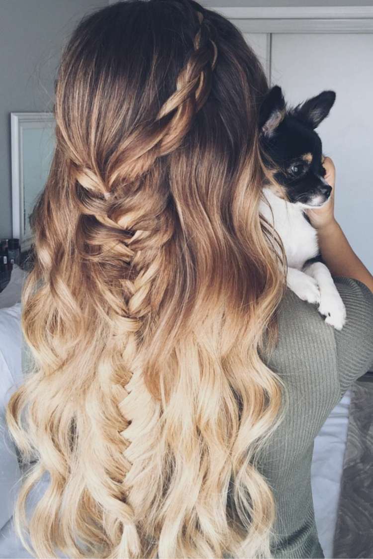 balayage technique ombre-effect-three-color-ladies-braid