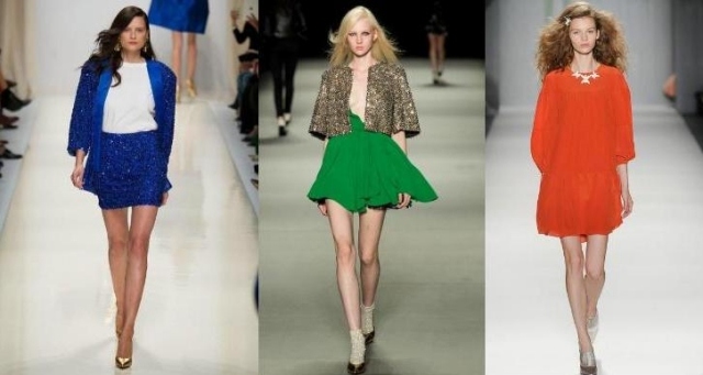 tendințele culorii 2014-albastru verde-portocaliu îmbrăcăminte pentru femei moderne