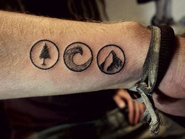 Bangų tatuiruotė ant riešo vyrams