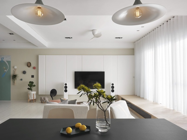 lumini de culoare alb laminat gri lumini de masă design modern