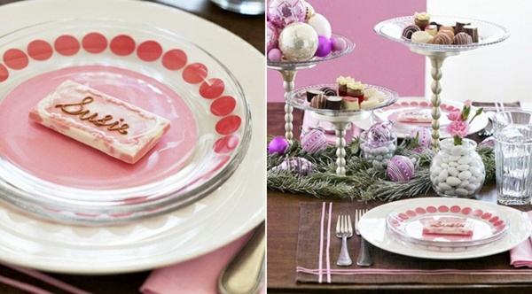 aranjament pentru masa de Crăciun alb roz violet violet Carte de aranjament pentru masa cu bile de Crăciun