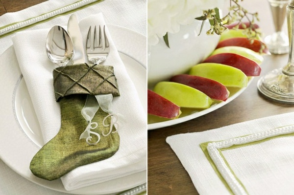 Ghetele de Moș Crăciun decorează farfuria de decorare a mesei Plăcile de decorare a mesei decorează ideile originale