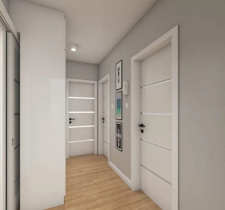 vopsea coridor gri alb modern
