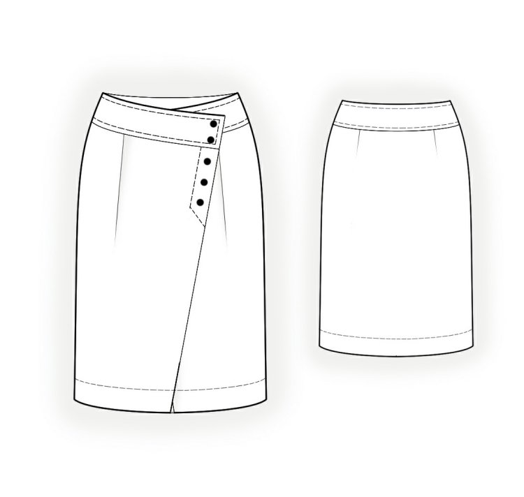 înfășurați fusta-model-nasturi-față