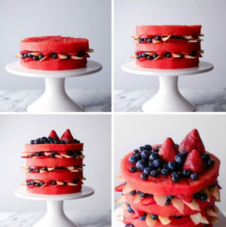 Instrucțiuni pentru plăcintă făcută numai din fructe - pepene galben, piersică, căpșuni, măr și afine