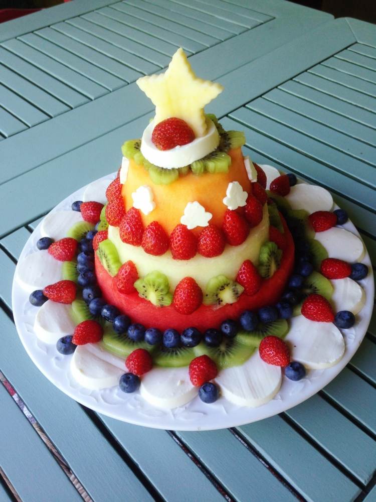 Prăjitură de fructe drăguță cu mozzarella