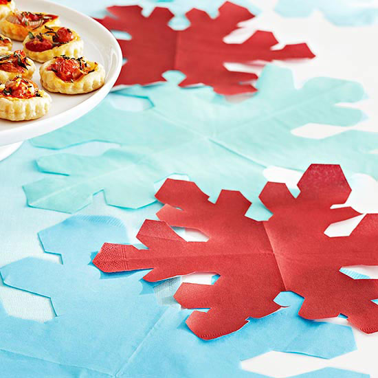 servetele fulgi de zapada tinker decoratiuni de masa Craciun iarna