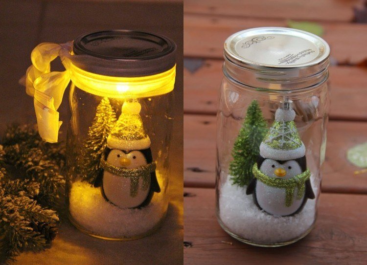 Pinguinii fac obiecte de artizanat cu copiii iarna