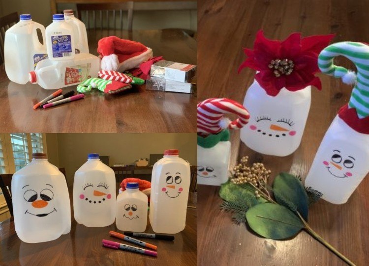 Artizanat în timpul iernii, cu fața omului de zăpadă pentru copii