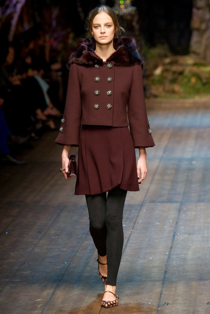 jambiere maro visiniu guler din blană artificială