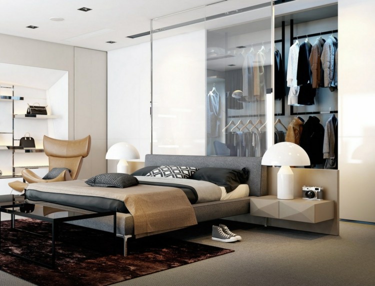 Ideea pentru stilul Bauhaus în dormitor cu suprafețe lucioase living-bauhaus-style-gray-bed-bedroom-elegant-metal-mobilier-sticlă-masă