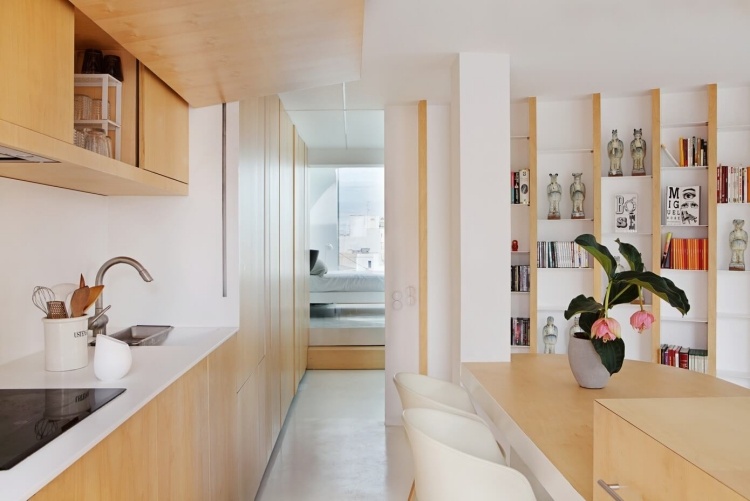 living-in-white-wood-modern-built-in kitchen-functional-design-simple-hall-open
