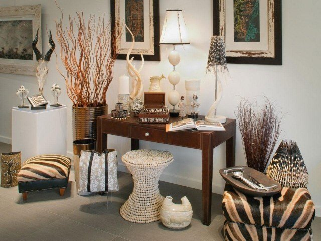 Decor pentru casa ta cu un aspect de safari - coarne adevărate - iarbă uscată - scaune țesute Idei-de-decor-în-safari-arată-cu-coarne-reale-iarbă-uscată