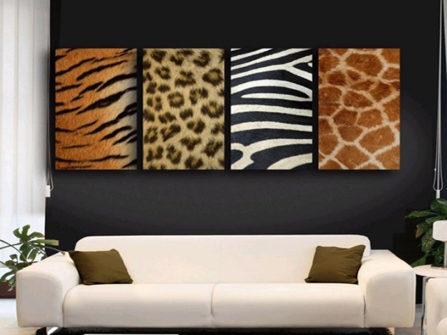 perete negru ca scenă pentru imagini - amprente de animale în stil Africa Idei-mobilier-apartament-picturi-murale-animale-imprimeuri-zebra-girafa-leopard-dungi
