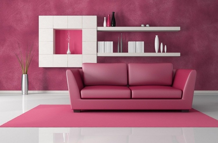 Culoare vibrantă a peretelui în violet cu o structură interesantă living-perete-culoare-violet-vibrant-alb-perete de living