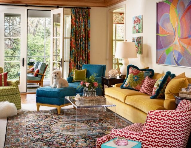Idei de viață eclectice pentru gusturi extravagante - mobilier colorat aruncă perne idei-de-viață-pentru-design-de-perete-cu-poze-cu-mobilier-colorate-aruncă perne