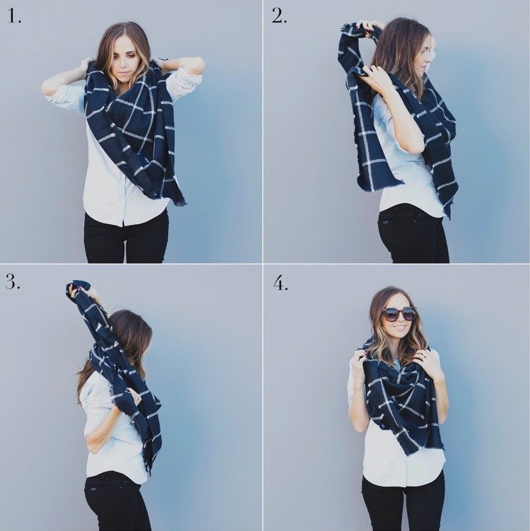 Legați eșarfa XXL la gât Esarfa XXL-cravata-batista-stil-negru-alb