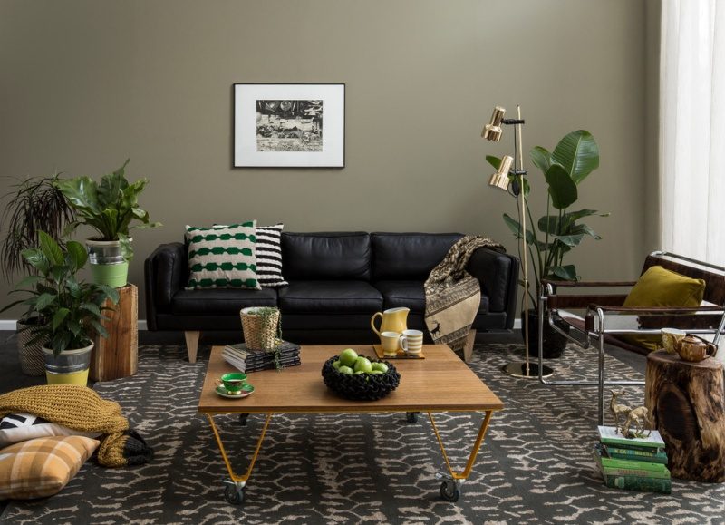 Living de design în gri - culoare modernă Design-culoare-cameră-gri-living-pictură-idei